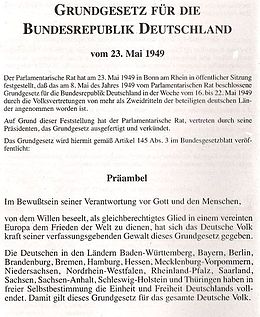 Preamble Grundgesetz