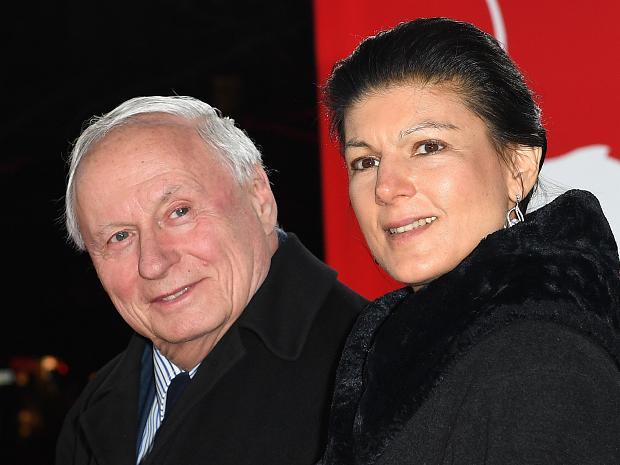 Sahra Wagenknecht con il marito Oskar Lafontaine